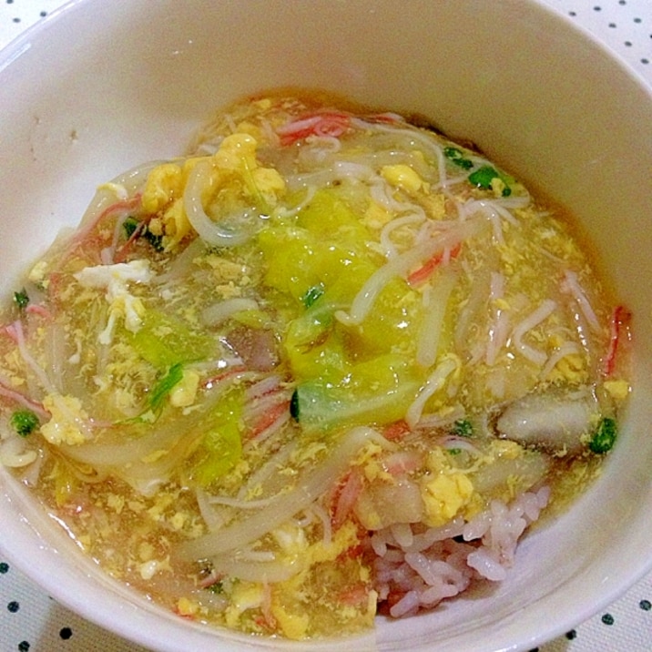 野菜とカニカマの玉子あんかけ♪丼も美味しいよ♪